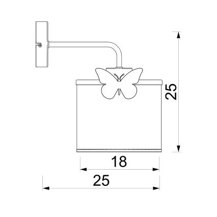 Applique murale enfant SWEET 1xE27/15W/230V blanc/papillon