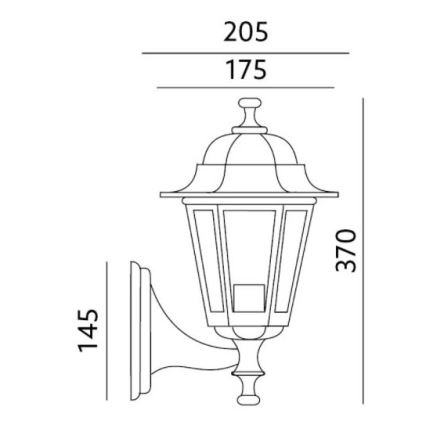 Applique murale extérieur 1xE27/60W/230V IP44 noir