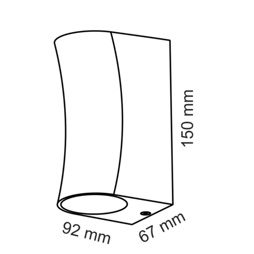 Applique murale extérieur BOSTON 2xGU10/10W/230V noire IP44