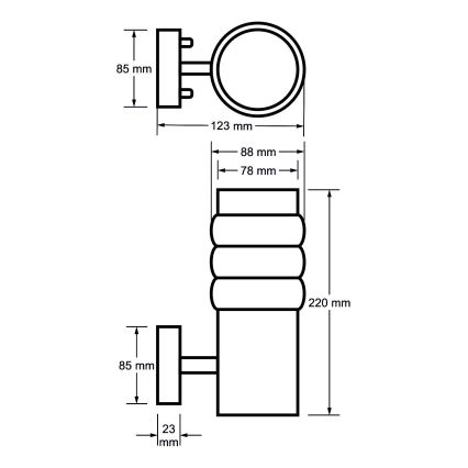 Applique murale extérieur LULA BIS 1xE27/60W/230V IP44 acier inoxydable