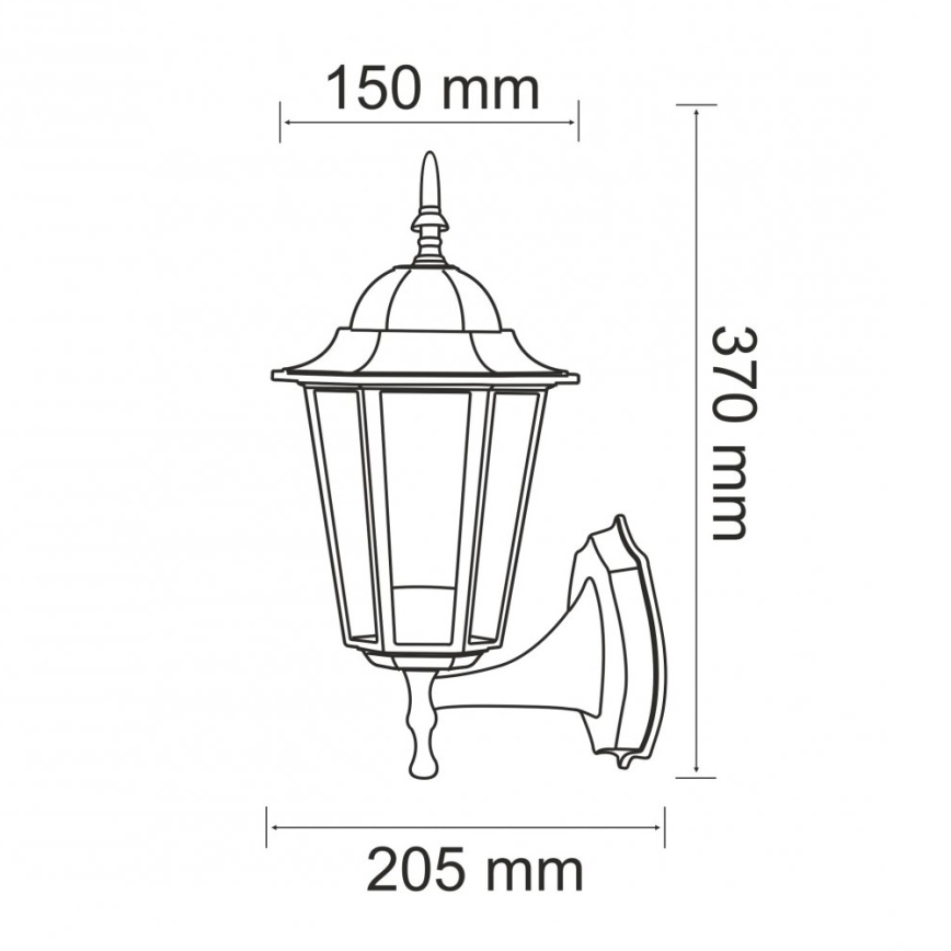 Applique murale extérieure 1xE27/20W/230V IP43 noir