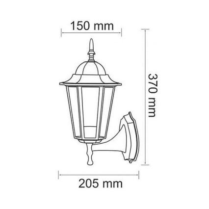 Applique murale extérieure 1xE27/20W/230V IP43 patine