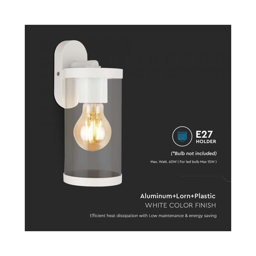 Applique murale extérieure 1xE27/60W/230V IP44 blanc