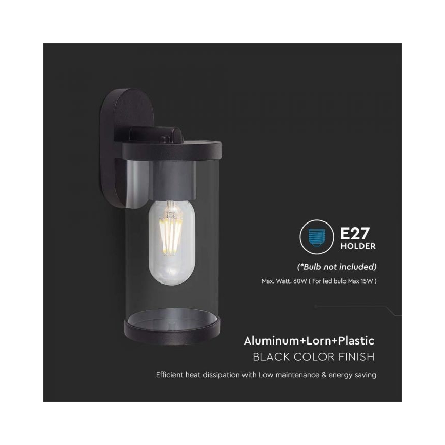 Applique murale extérieure 1xE27/60W/230V IP44 noir