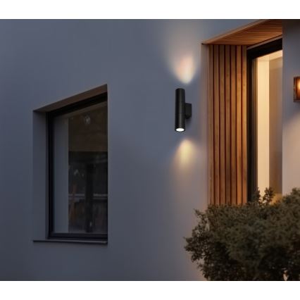 Applique murale extérieure 2xGU10/35W/230V IP54 arrondi noir