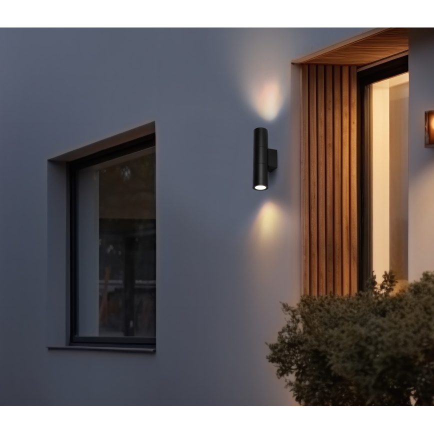 Applique murale extérieure 2xGU10/35W/230V IP54 arrondi noir