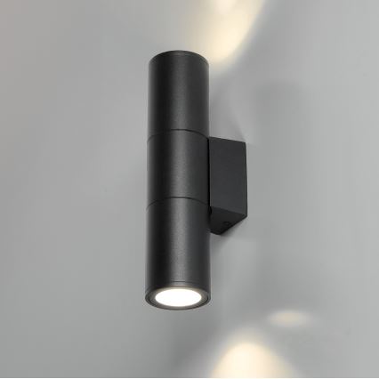 Applique murale extérieure 2xGU10/35W/230V IP54 arrondi noir