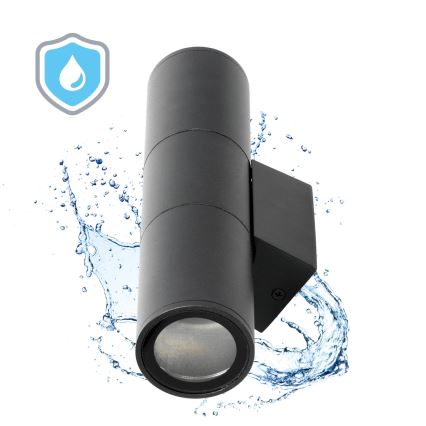 Applique murale extérieure 2xGU10/35W/230V IP54 arrondi noir