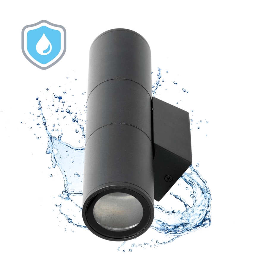 Applique murale extérieure 2xGU10/35W/230V IP54 arrondi noir