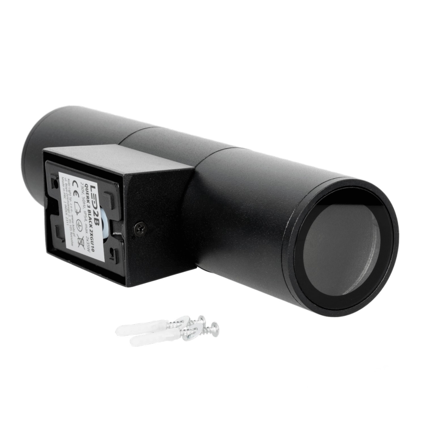 Applique murale extérieure 2xGU10/35W/230V IP54 arrondi noir