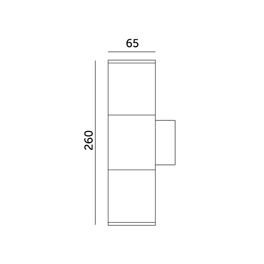 Applique murale extérieure 2xGU10/35W/230V IP54 arrondi noir