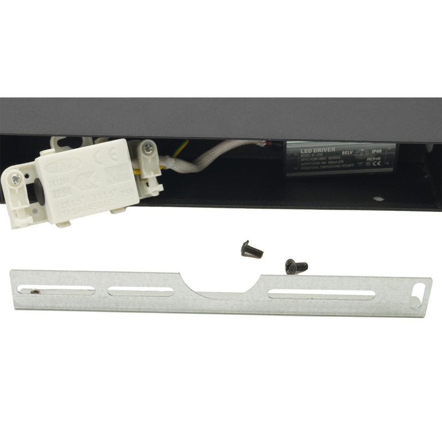 LED Applique murale extérieure flexible 2xLED/4W/230V IP54 30 cm noir