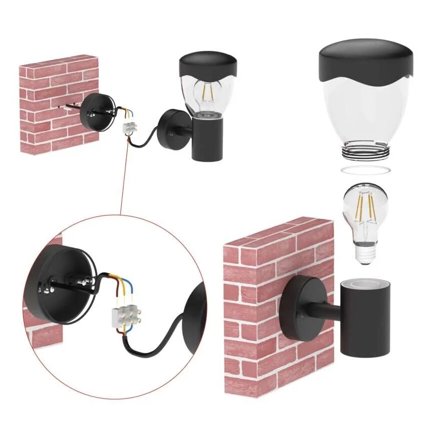 Applique murale extérieure avec détecteur ARTEO 1xE27/15W/230V IP44