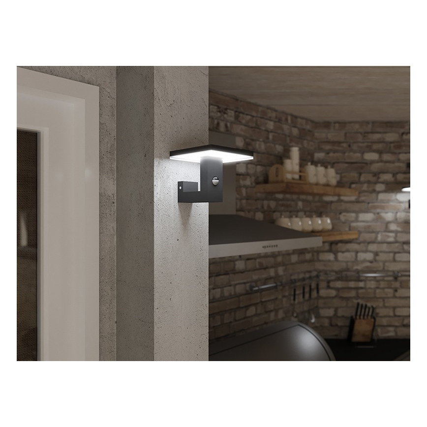 Applique murale extérieure avec détecteur BARI LED/10W/230V 4000K IP54 anthracite