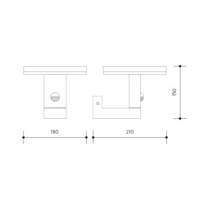 Applique murale extérieure avec détecteur BARI LED/10W/230V 4000K IP54 anthracite
