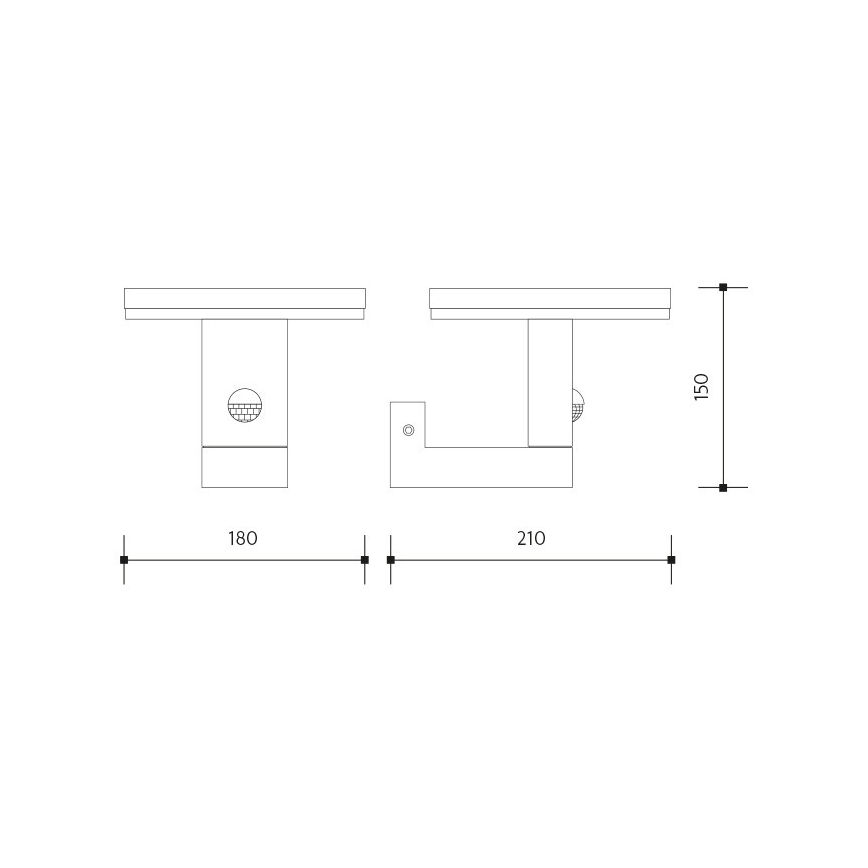 Applique murale extérieure avec détecteur BARI LED/10W/230V 4000K IP54 anthracite