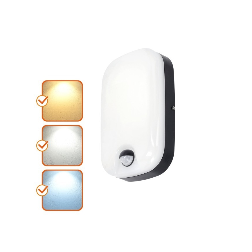 LED Applique murale extérieure avec détecteur de mouvement et de crépuscule BAVANO LED/15W/230V 3000/4000/5700K IP54