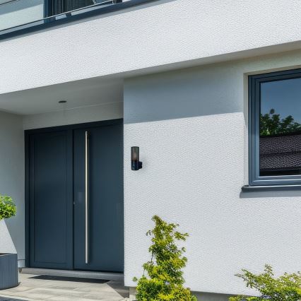 Applique murale extérieure avec détecteur de mouvement HARLEM 1xE27/60W/230V IP44 noir