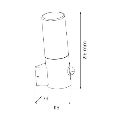Applique murale extérieure avec détecteur de mouvement HARLEM 1xE27/60W/230V IP44 noir