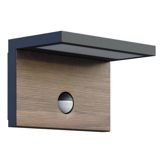 Applique murale extérieure avec détecteur NATURA LED/12W/230V 4000K IP54 marron/anthracite