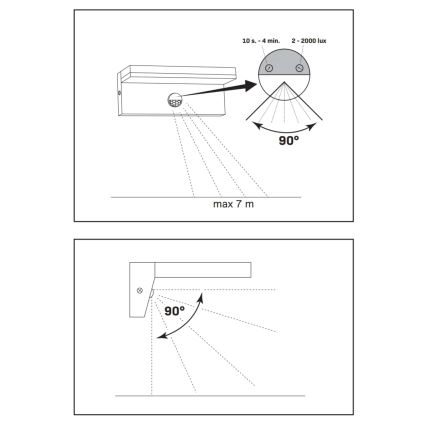 Applique murale extérieure avec détecteur TESA LED/10W/230V IP54 noir