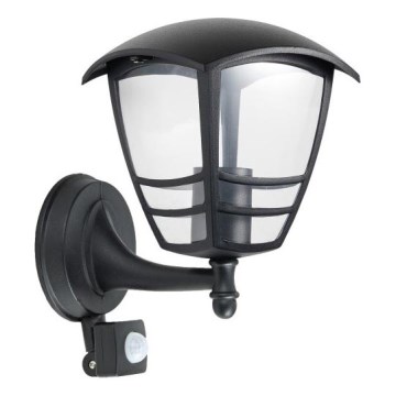 Applique murale extérieure avec détecteur TEVIO 1xE27/60W/230V IP54 noir