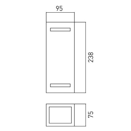 Applique murale extérieure BRICK 2xGU10/7W/230V IP44