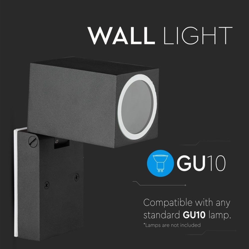 Applique murale extérieure flexible 1xGU10/35W/230V IP44 noir