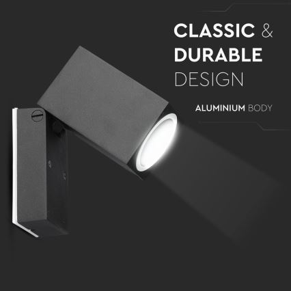 Applique murale extérieure flexible 1xGU10/35W/230V IP44 noir