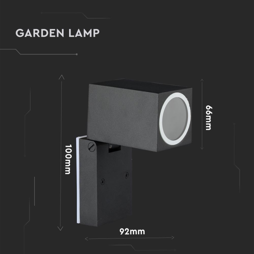 Applique murale extérieure flexible 1xGU10/35W/230V IP44 noir
