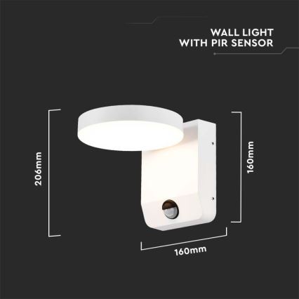 Applique murale extérieure flexible avec détecteur LED/17W/230V IP65 3000K blanc