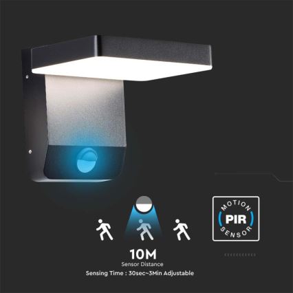 Applique murale extérieure flexible avec détecteur LED/17W/230V IP65 3000K noir