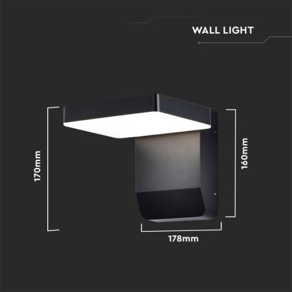 Applique murale extérieure flexible LED/17W/230V IP65 3000K noir