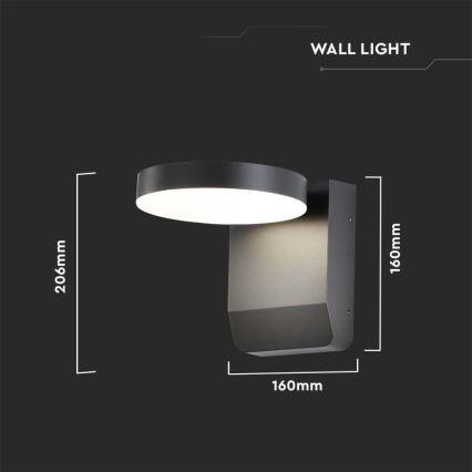 Applique murale extérieure flexible LED/17W/230V IP65 3000K noir