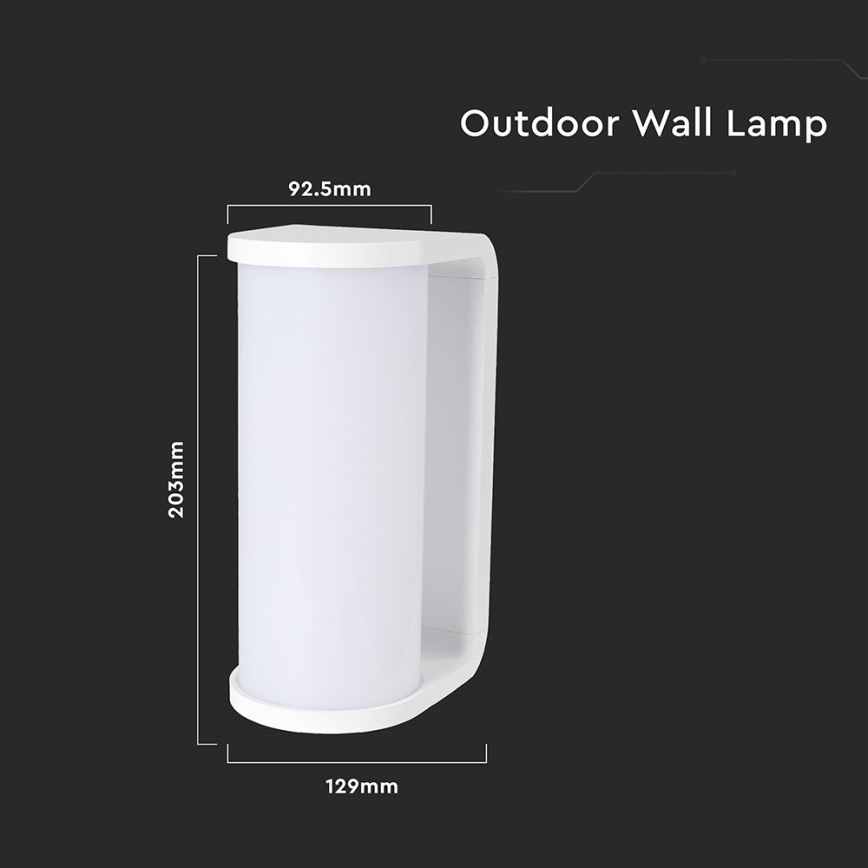 Applique murale extérieure LED/12W/230V 3000/4200/6500K IP65 blanc