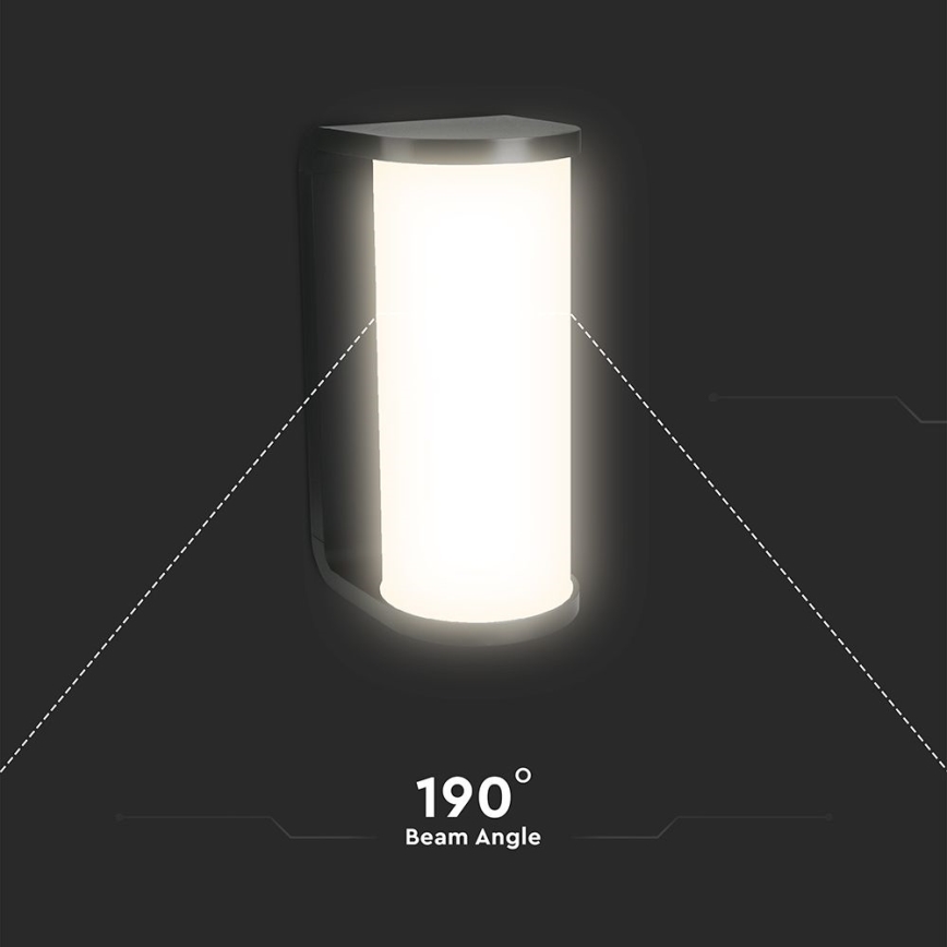 Applique murale extérieure LED/12W/230V 3000/4200/6500K IP65 noir