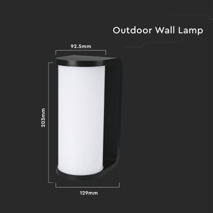Applique murale extérieure LED/12W/230V 3000/4200/6500K IP65 noir