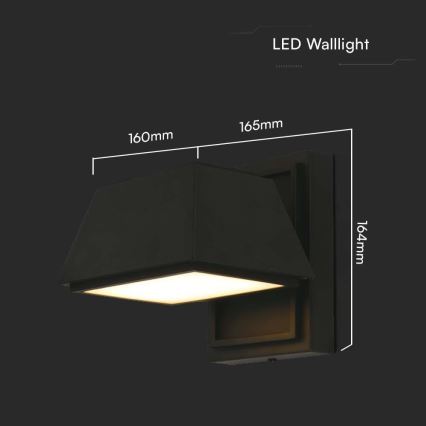 Applique murale extérieure LED/15W/230V IP65 3000K noir