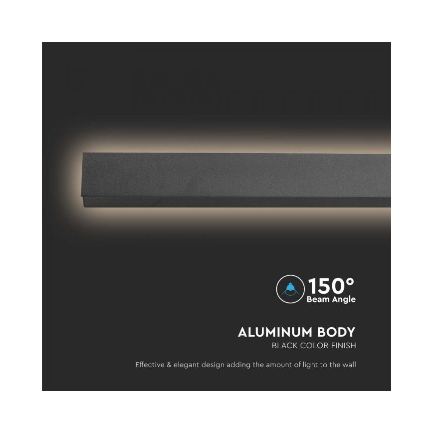 Applique murale extérieure LED/23W/230V 4000K IP65 141 cm noire