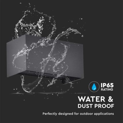Applique murale extérieure LED 24 W 230 V 3000 K IP65 noire