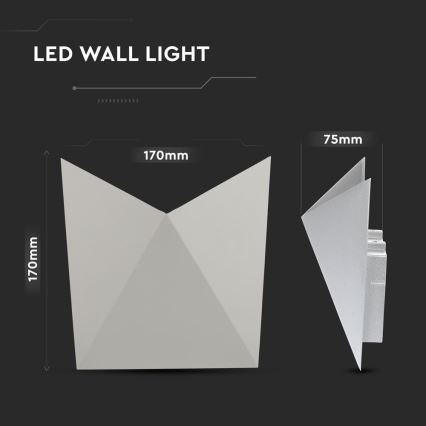 Applique murale extérieure LED/5W/230V 3000K IP65 gris