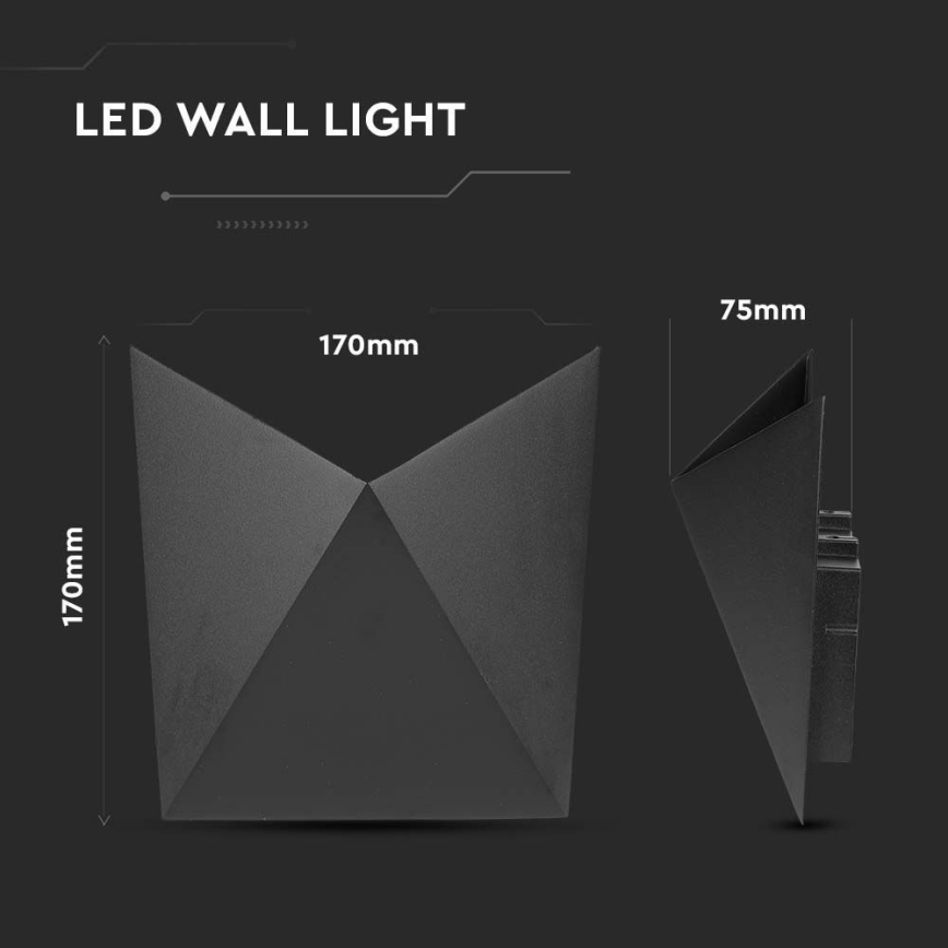 Applique murale extérieure LED/5W/230V 4000K IP65 noir