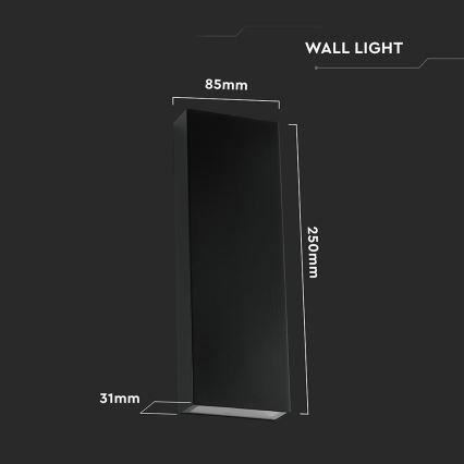 Applique murale extérieure LED/8W/230V 4000K IP65 noir