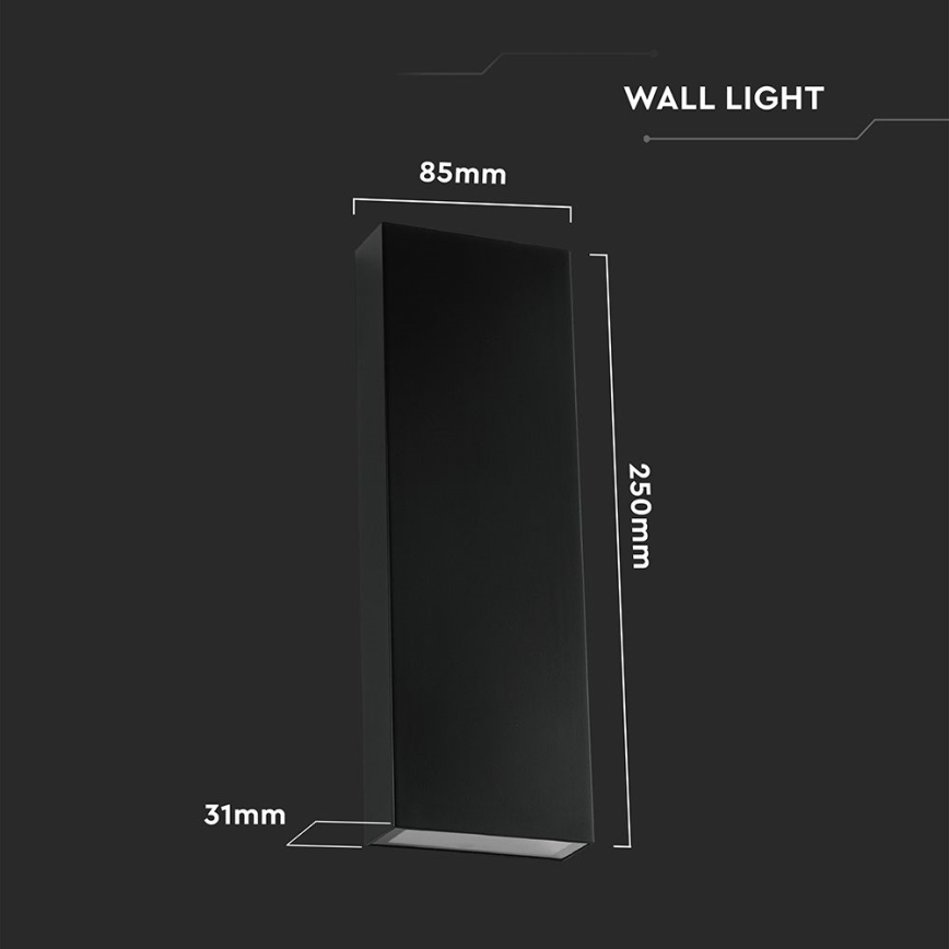 Applique murale extérieure LED/8W/230V 4000K IP65 noir