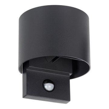Applique murale extérieure LED dotée d'un détecteur de mouvement et d'un capteur crépusculaire REKA LED/7W/230V IP54 anthracite ronde