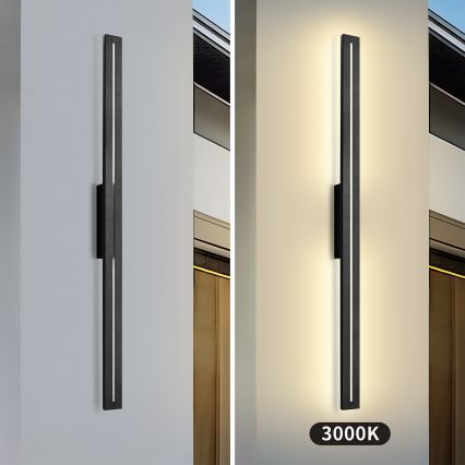 Brilagi - Applique murale extérieure LINEO LED/24W/230V 3000K IP65 100 cm noire