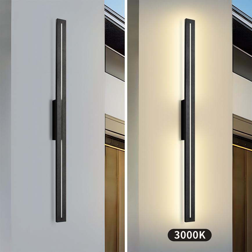 Brilagi - Applique murale extérieure LINEO LED/24W/230V 3000K IP65 100 cm noire