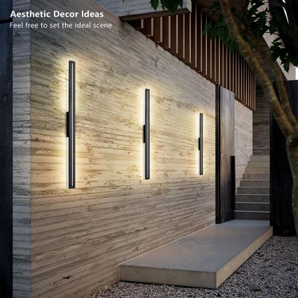 Brilagi - Applique murale extérieure LINEO LED/24W/230V 3000K IP65 100 cm noire