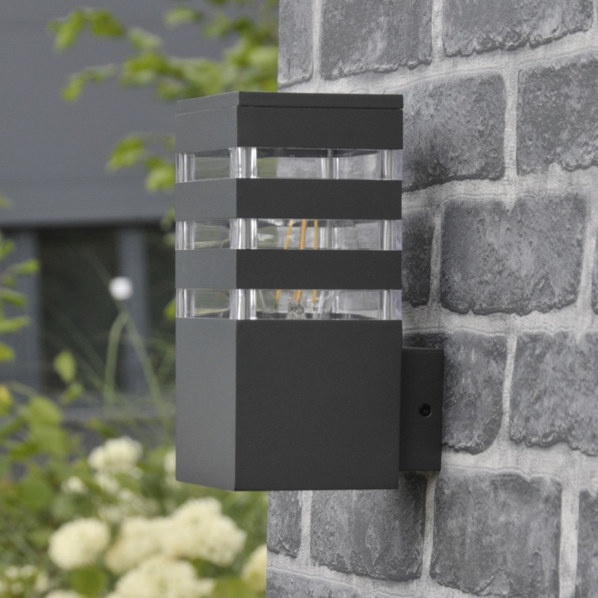 Applique murale extérieure LED RGBW dimmable TEKSAS 1xE27/9W/230V 2700-6500K Wi-Fi IP44 anthracite