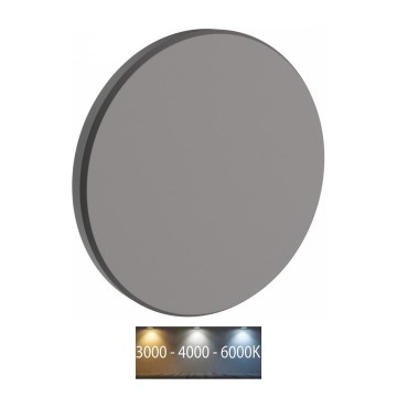 Applique murale extérieure PIATTA LED/18W/230V 3000/4000/6000K d. 25 cm IP44 gris